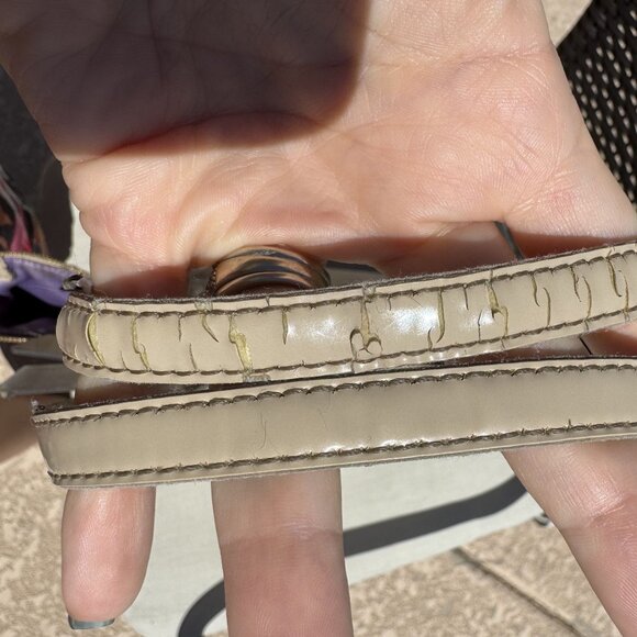 Coach Signature Beige Canvas & Leather Tote‎ Bag With Purple Lining - Picture 7 of 16